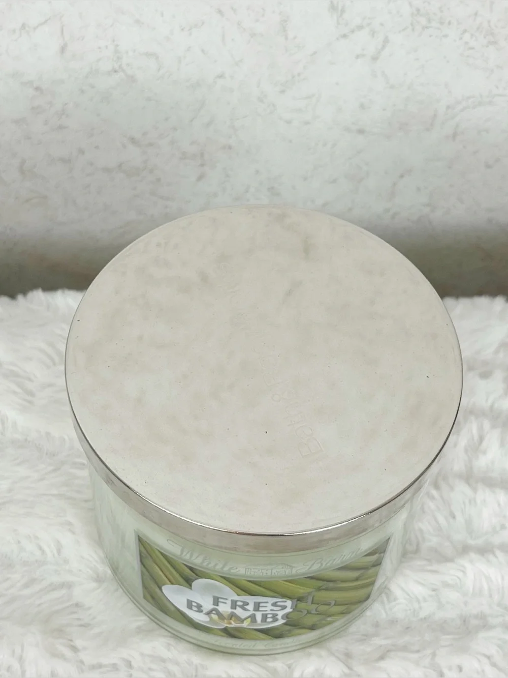 Rare White Barn Bath & Body Works Fresh Bamboo 3 Wick Candle 14.5 Oz Boho